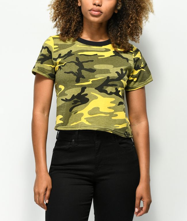 yellow camo top