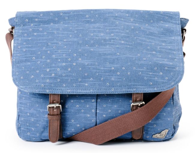 blue canvas messenger bag