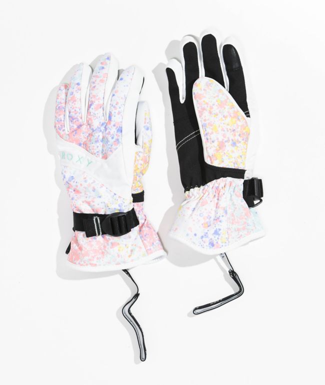 Roxy Jetty Solid White Snowboard Gloves