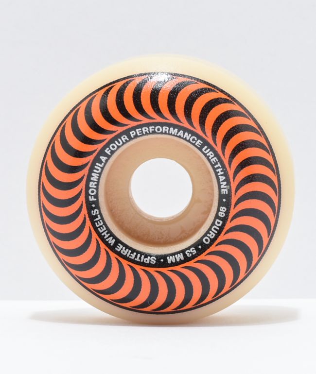 Ruedas de skate naranja Classic 53mm 99a de Spitfire Formula Four