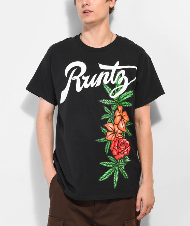 Runtz Floral camiseta negra