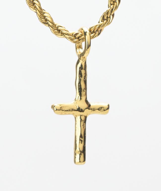 Saint Midas Ancient Cross 20" Collar de cadena de oro 