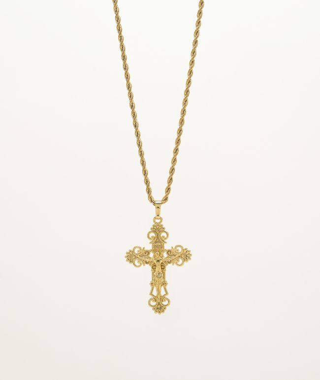 Saint Midas Cross 10" Collar de cadena de oro