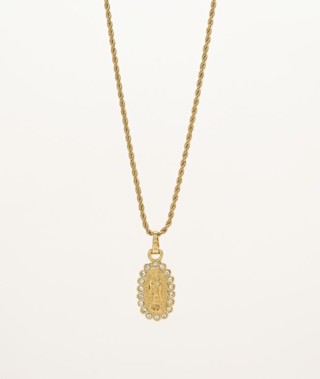 Saint Midas Guadalupe 20" Gold Chain Necklace