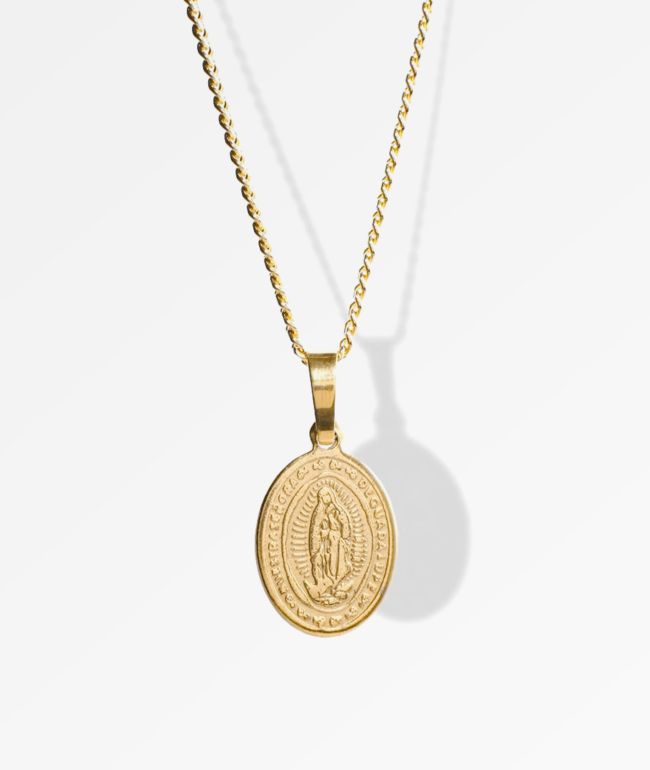 Saint Midas Micro Virgin Mary Pendant Gold Necklace Zumiez - Saint Mary Gold Pendant Saint Midas Micro Virgin Mary Pendant Gold Necklace Zumiez - Saint Mary Gold Pendant