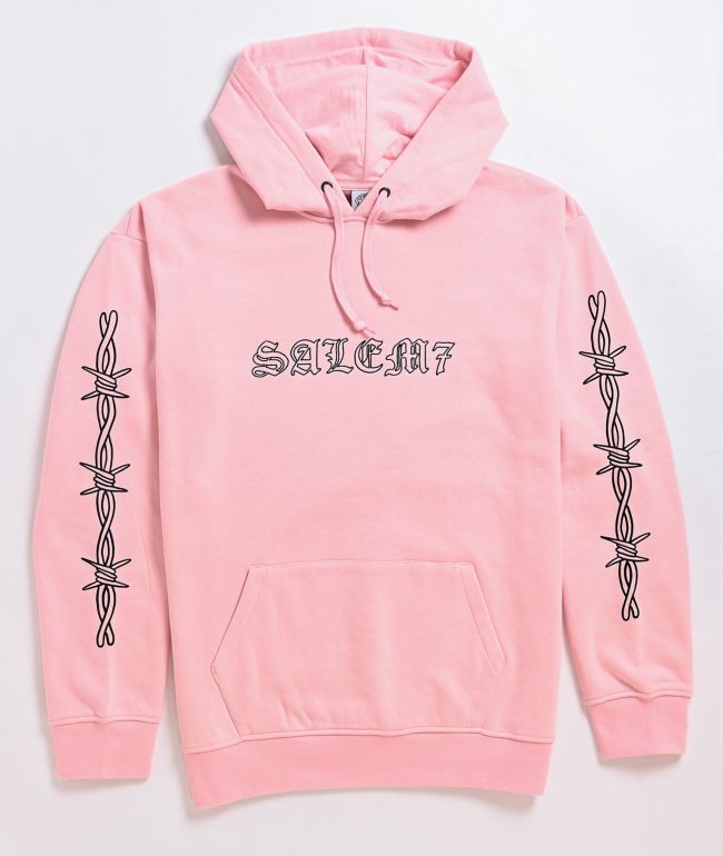 Salem7 Barbed Wire Pink Hoodie