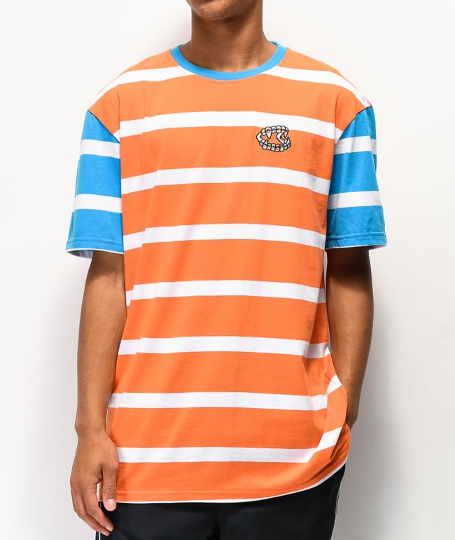 Blue and orange striped shirt Clearance