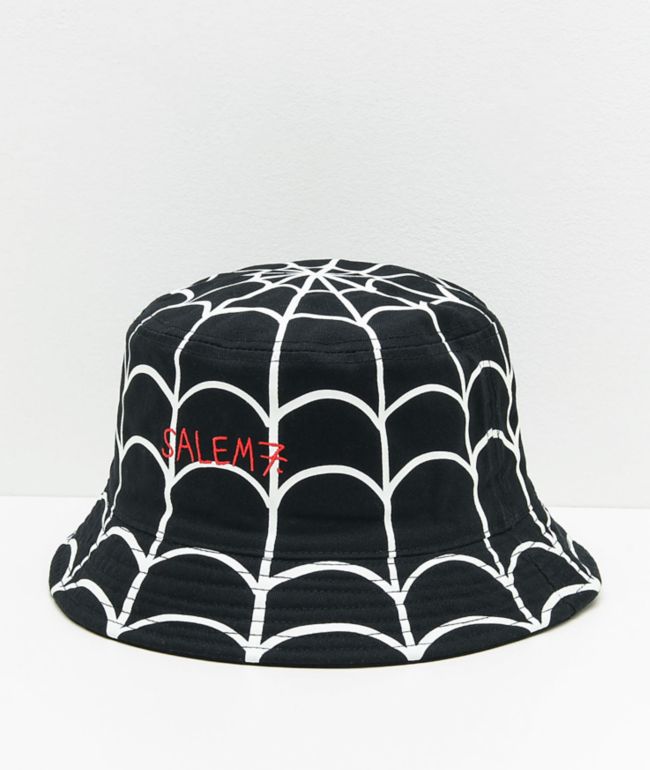 Salem7 Spider Web Black Bucket Hat