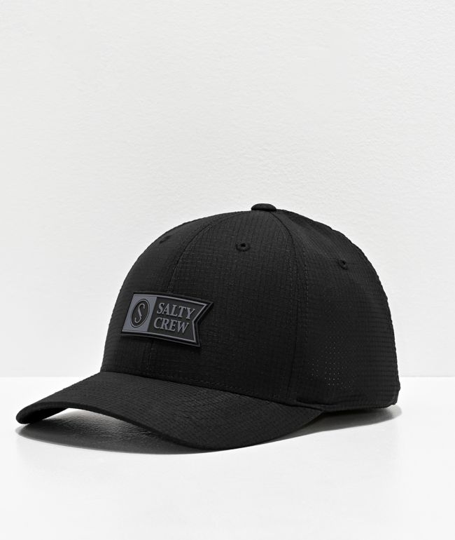Salty Crew Alpha Tech Black FlexFit Hat