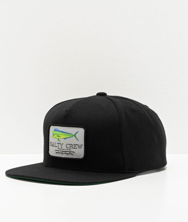 Salty Crew Mahi Mount Black Snapback Hat Zumiez