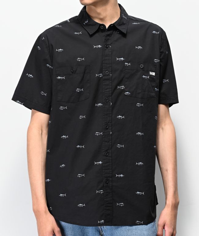 charcoal button up
