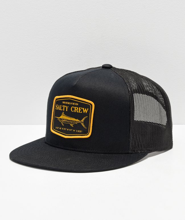 Salty Crew Stealth Black Trucker Hat