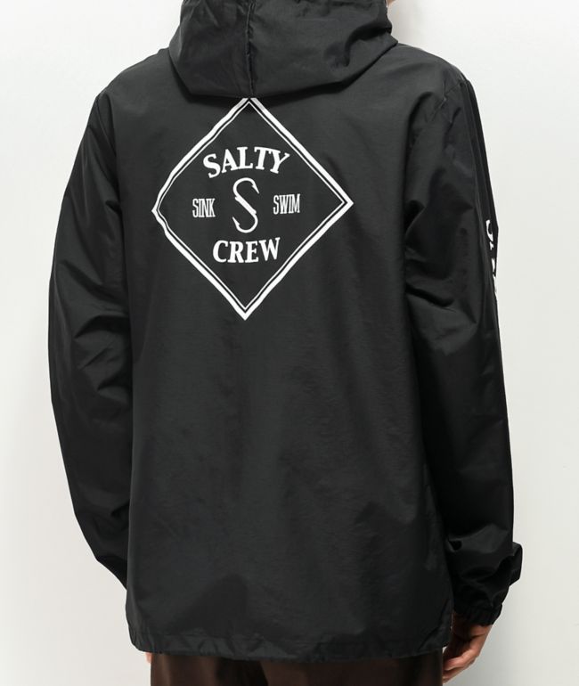 Salty Crew Tippet Black Windbreaker Jacket