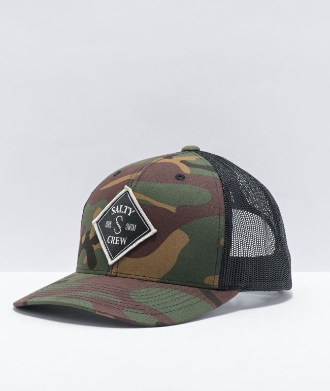 Salty Crew Tippet Retro Camo Trucker Snapback Hat | Zumiez