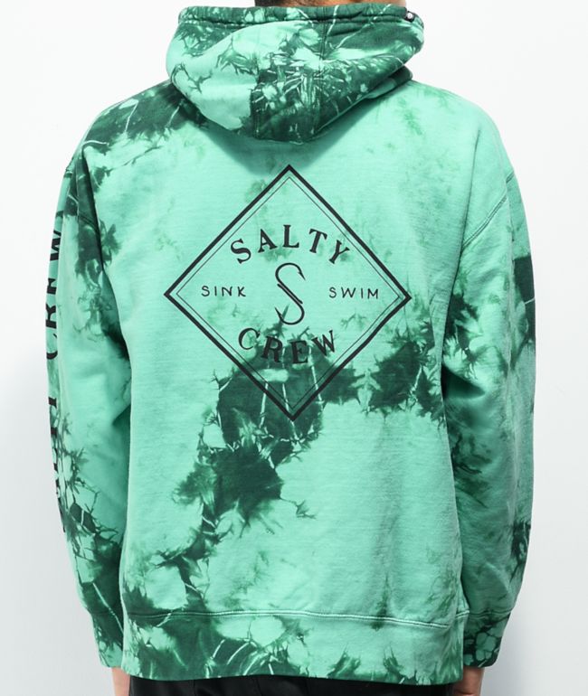 Primitive earthy blue & white tie dye hoodie clearance