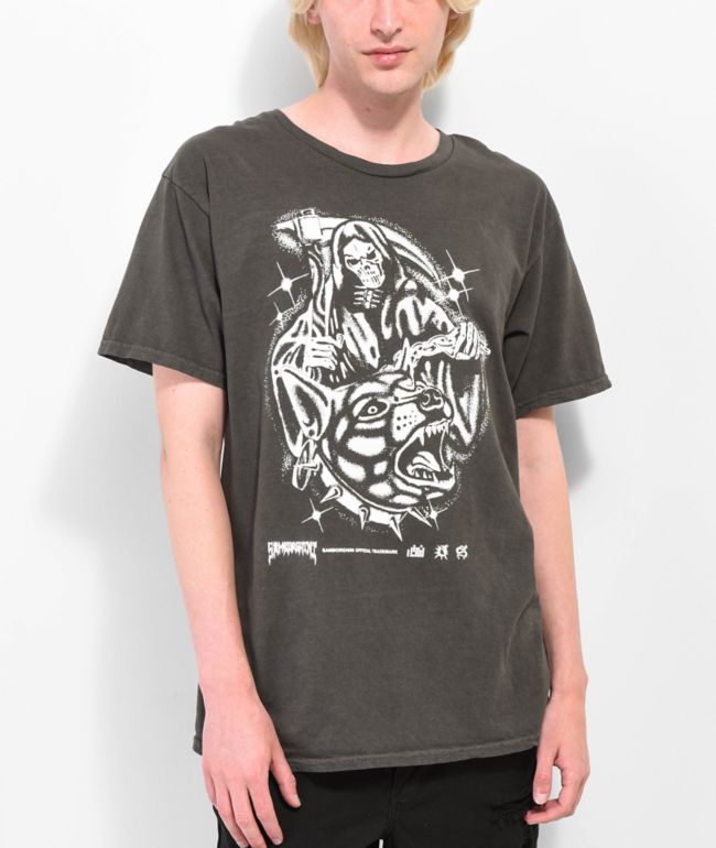 Samborghini Dog Reaper Camiseta deslavada negra