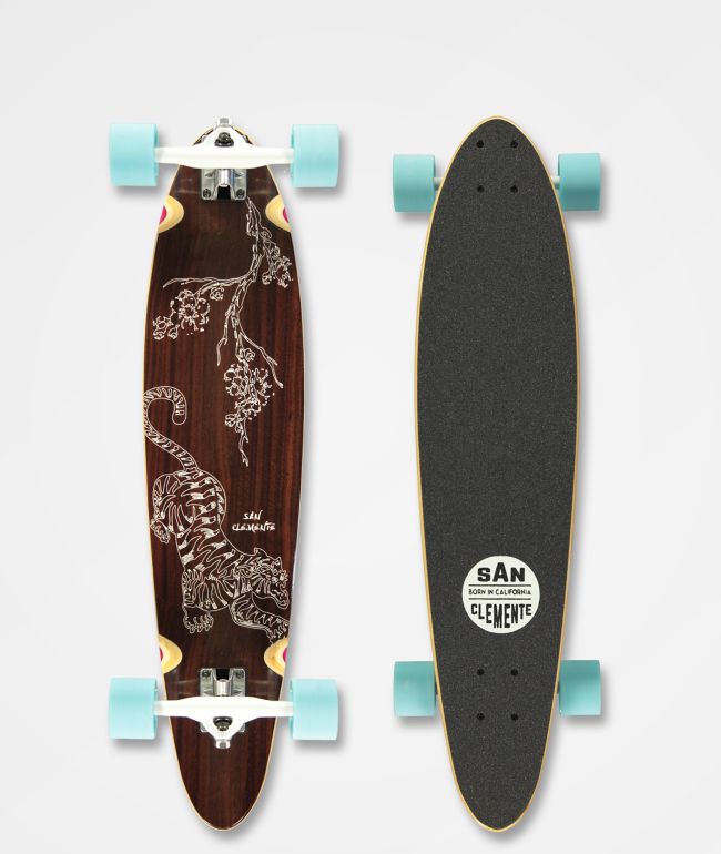 San Clemente Tiger Lily 34" Pintail Longboard Complete 