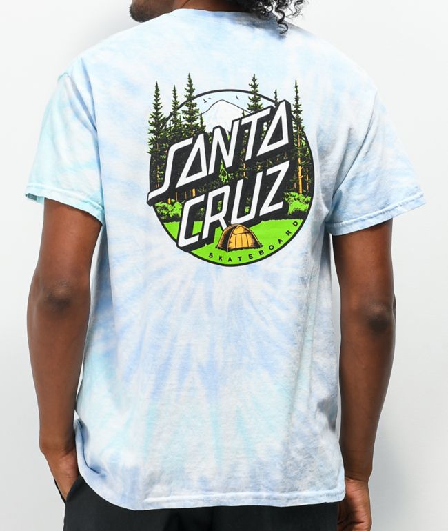 Santa Cruz Camping Dot Blue Lagoon Dye T-Shirt