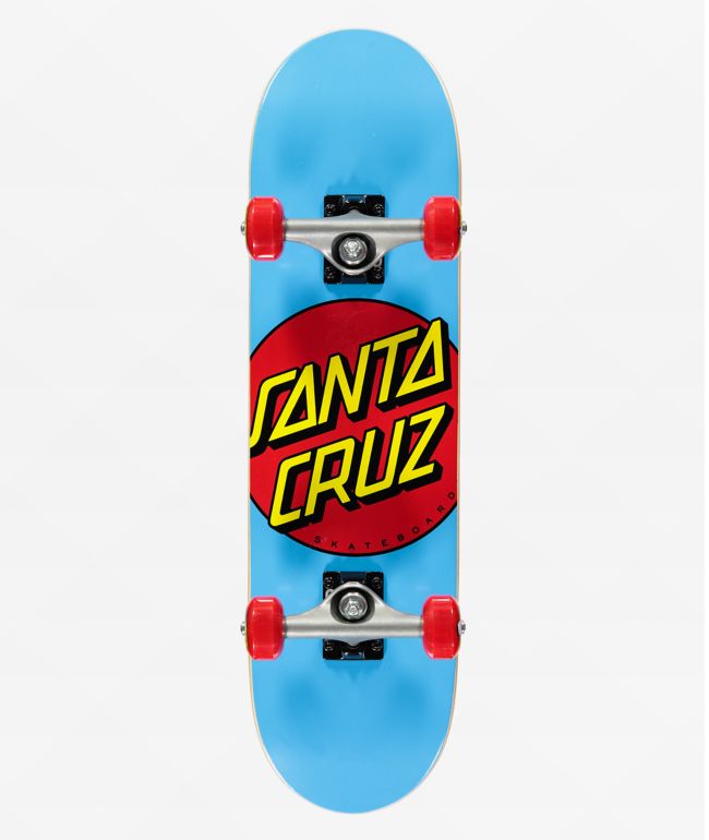 Santa Cruz Classic Dot 7.25" Blue Mini Skateboard Complete