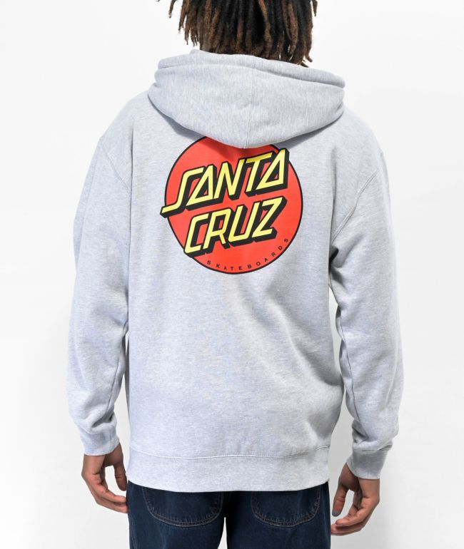 Santa Cruz Classic Dot Grey Zip Hoodie