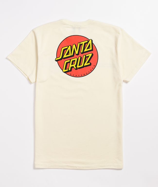 Santa Cruz Mens Classic Dot L/S Shirts,Medium,Orange 