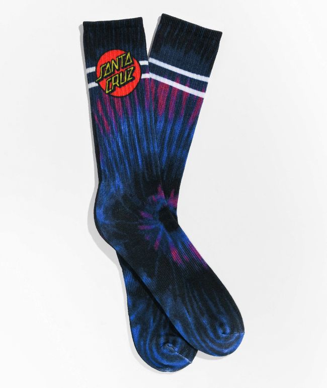 Santa Cruz Classic Dot Tie Dye Stripe Crew Socks