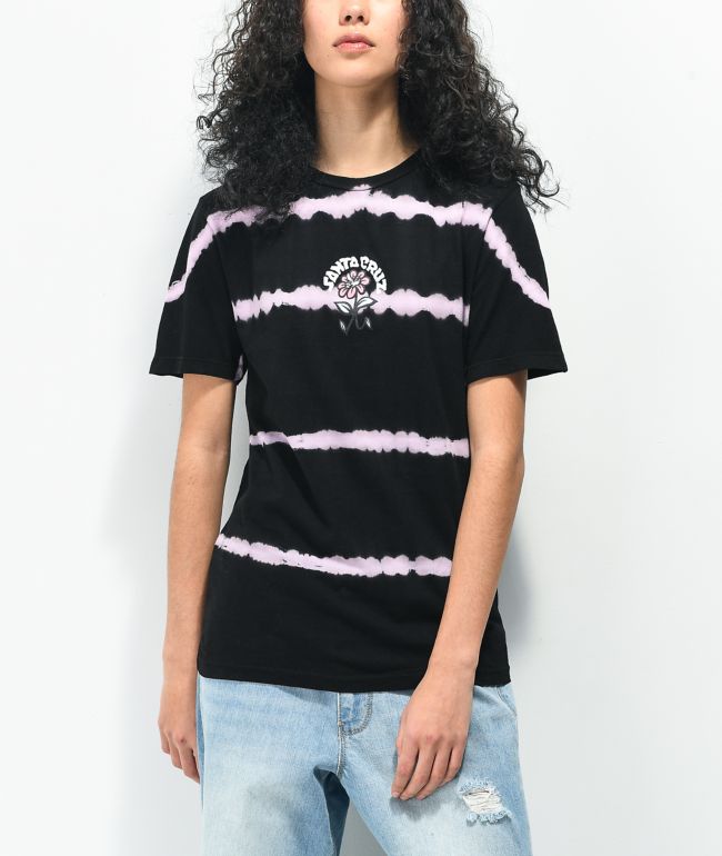 Santa Cruz Delfino Ego Flower Black & Pink Tie Dye T-Shirt