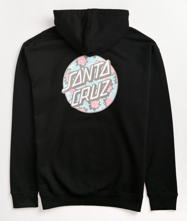 Santa Cruz Floral Decay Dot Black Hoodie
