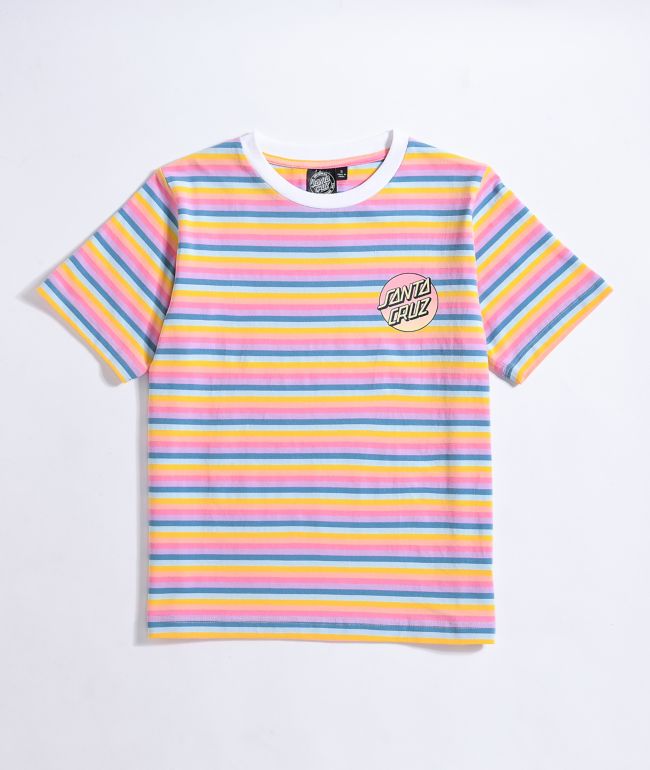 Santa Cruz Gradient Dot Rainbow Stripe T-Shirt