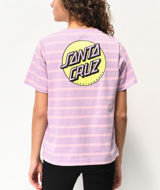 Santa Cruz Missing Dot Stripe Lilac & Pink T-Shirt