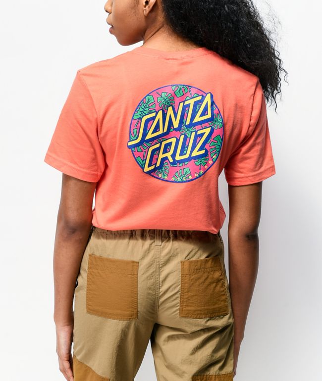 Santa Cruz Monstera Dot Coral T-Shirt