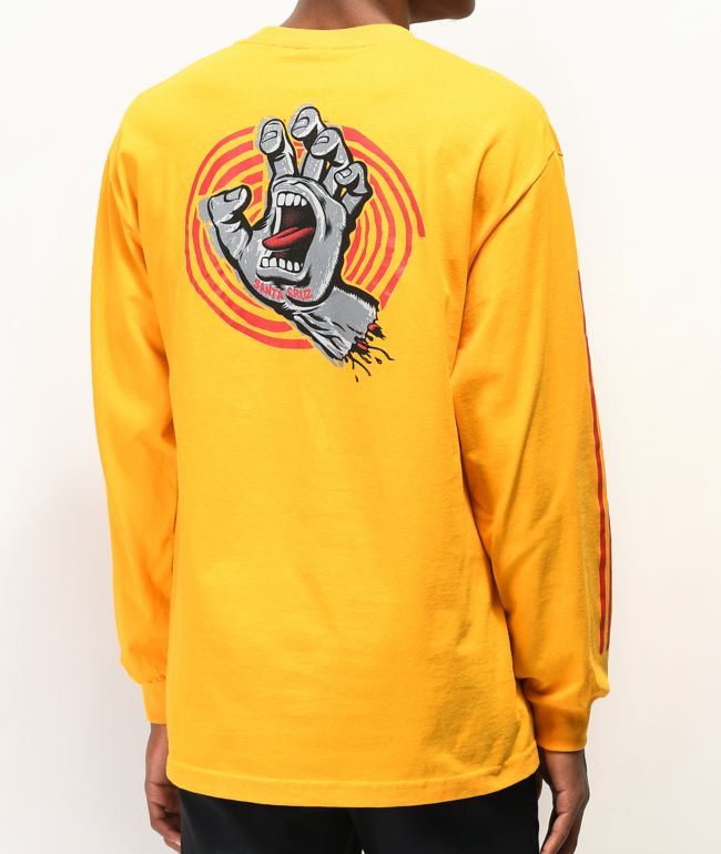 Santa Cruz Off Hand Gold Long Sleeve T-Shirt