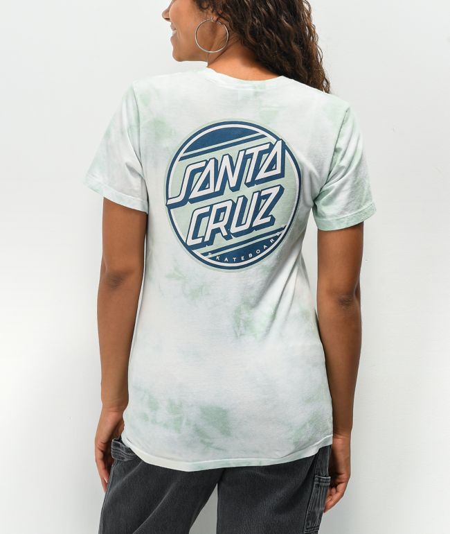 Santa Cruz Street Dot Green Tie Dye T-Shirt