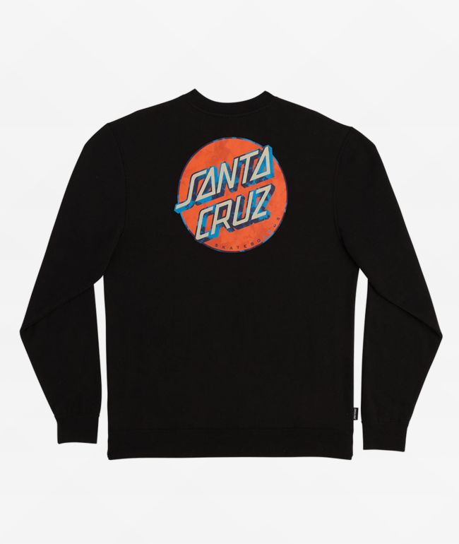 Santa Cruz Wash Dot Black Crewneck Sweatshirt