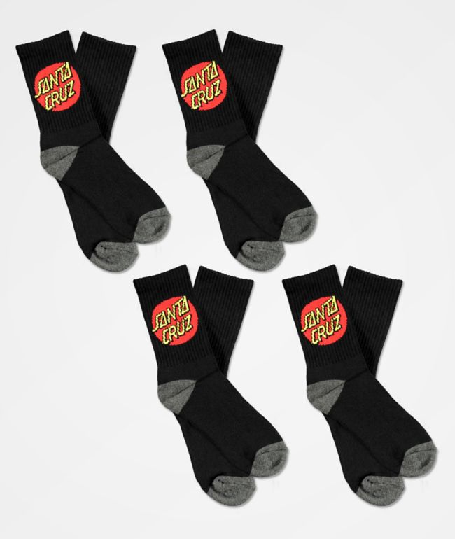 Santa Cruz paquete de 4 calcetines negros para niños 