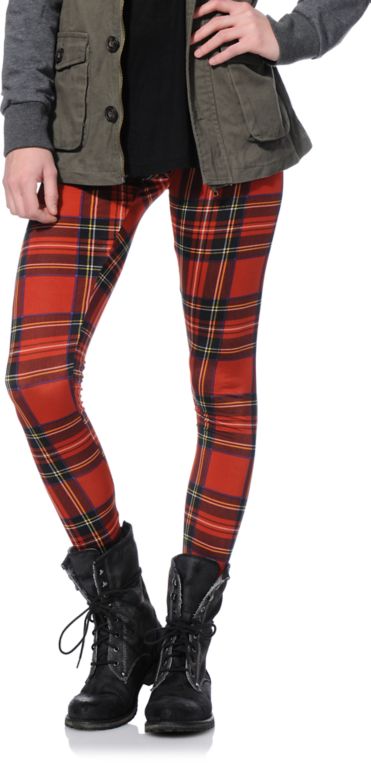 plaid leggings