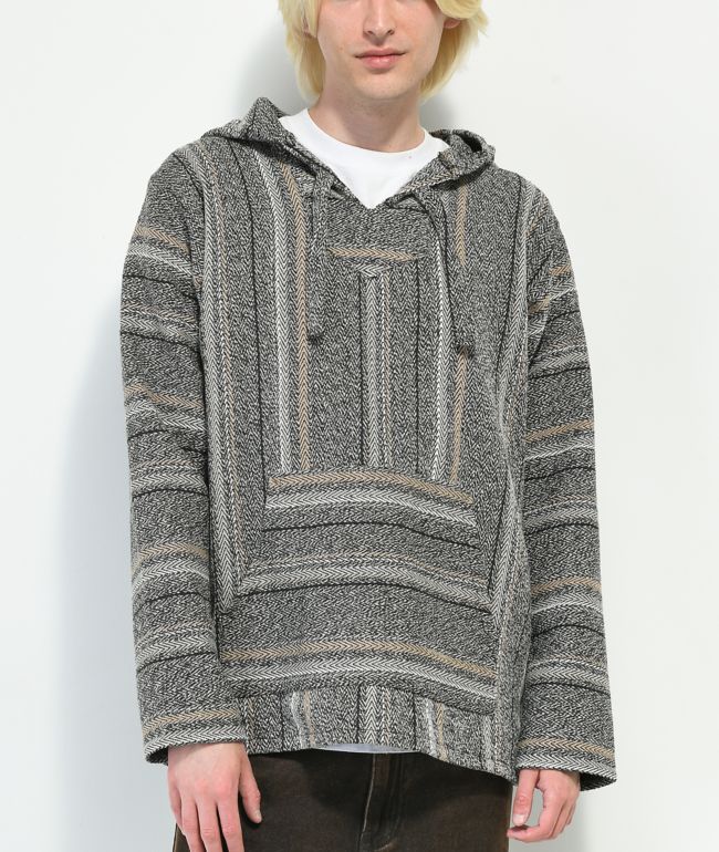 Senor Lopez Las Olas Sudadera con capucha color gris y tostado estilo Baja
