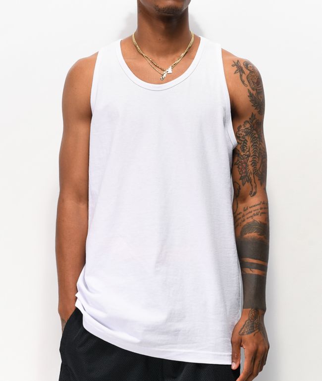 Polera sin mangas blanca clearance