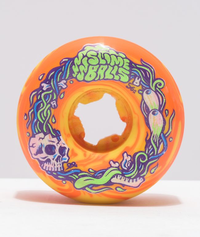 Slime Balls Brains Speed Balls 56mm 99a Orange & Yellow Skateboard Wheels