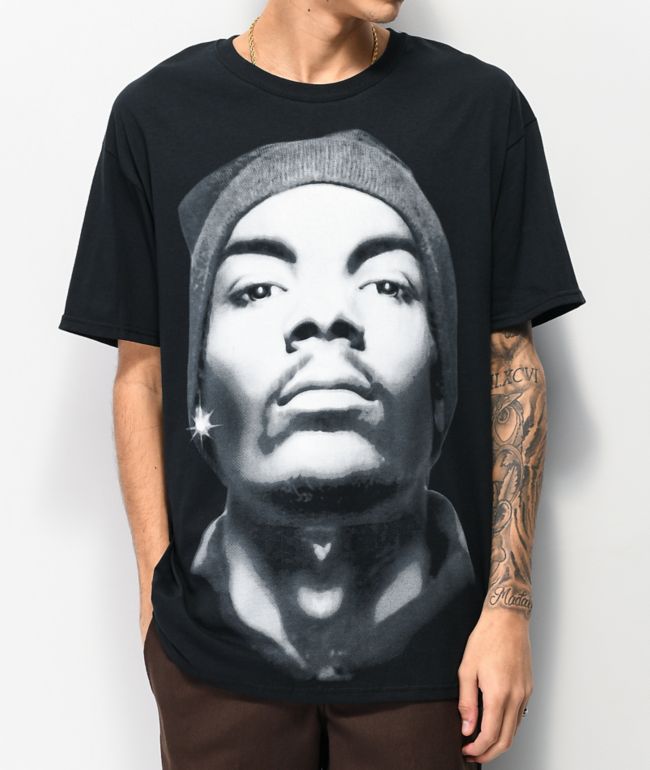 Snoop Close Up Beanie Black T-Shirt