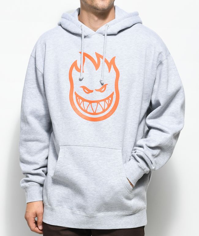 grey and orange hoodie