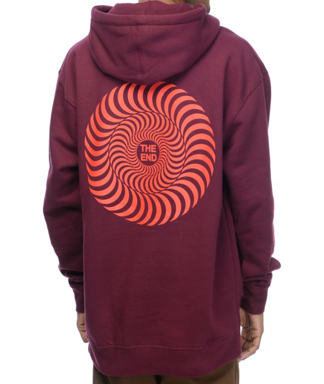 Spitfire burgundy hoodie Clearance