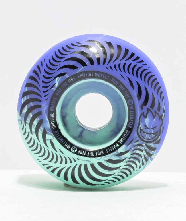 Spitfire Flashpoint 50mm Periwinkle & Turquoise Skateboard Wheels