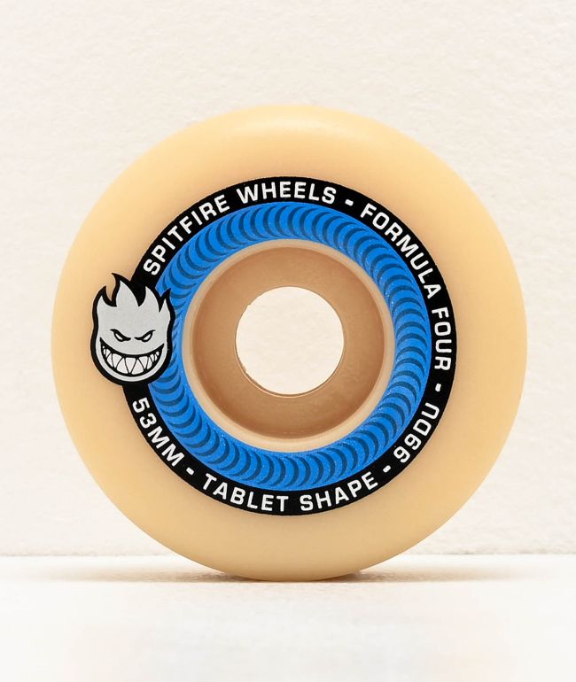 Spitfire Formula Four Tablet 53mm 99a Blue & Natural Skateboard Wheels 