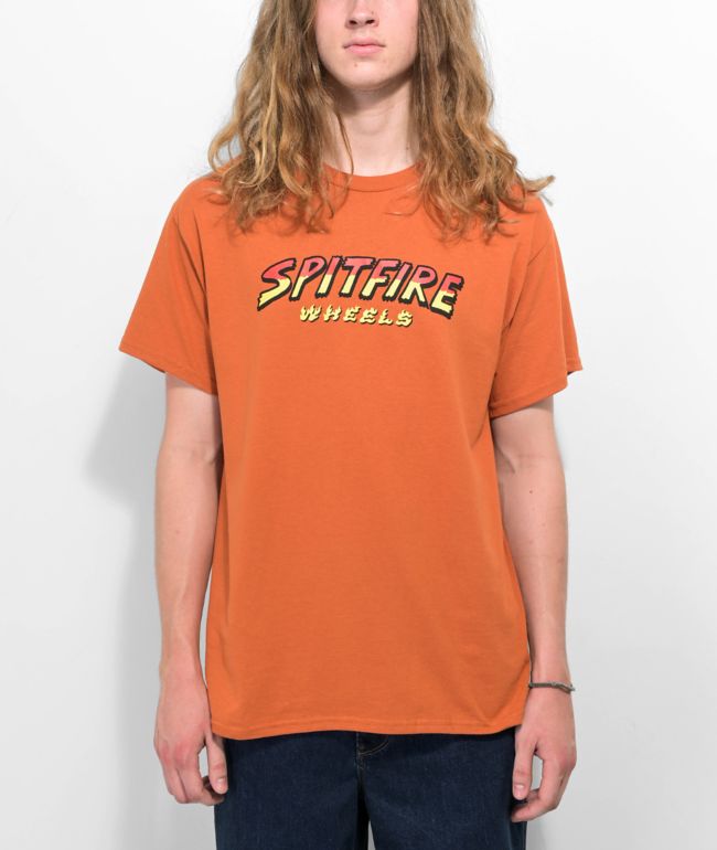 Spitfire Hellhound Script camiseta naranja