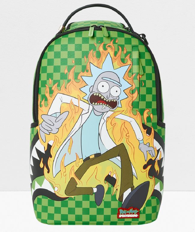 Sprayground Rick And Morty Fire Rick Green Backpack