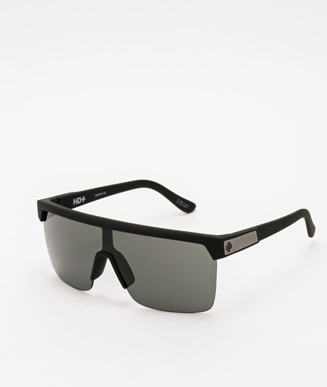 Spy Flynn 5050 HD Plus Soft Matte Black & Grey Green Sunglasses