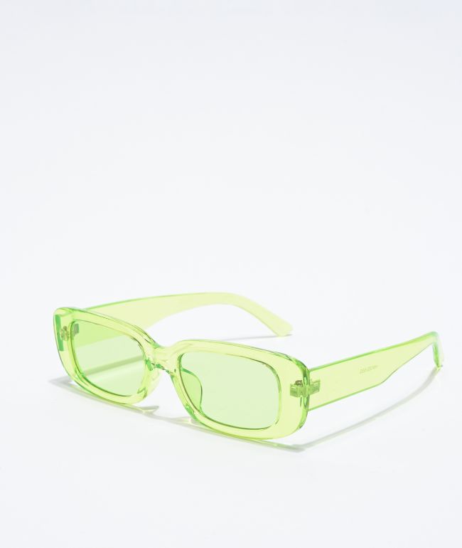 green transparent sunglasses