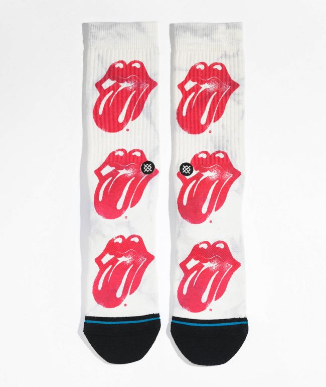Stance x The Rolling Stance Licks Beige & Red Crew Socks