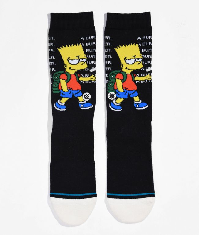 Stance x The Simpsons Troubled Black Crew Socks